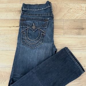 True Religion Men's Jean - World Tour Ricky Super T with Brown Details- 34 x 33